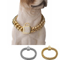 Envío al por mayor envío de 14 mm de collar de perros acero inoxidable cadena de gargantillas para perros con hebilla hebilla cadena de perros suministros para mascotas